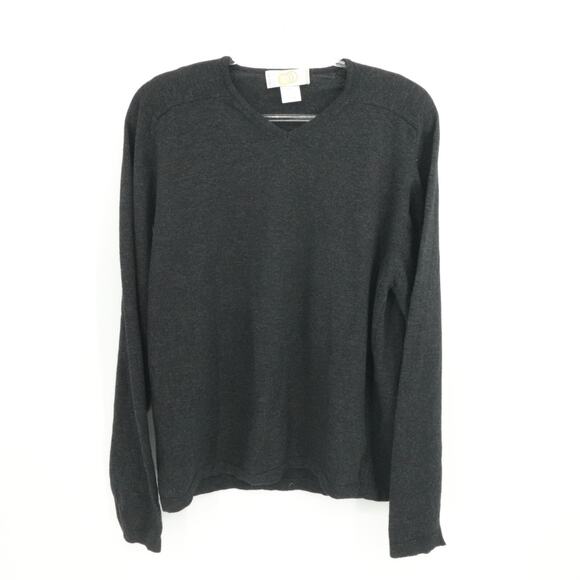 Made In Italy Wool Blend Sweater Mens Large Navy Blue Overside Preppy Casual - Picture 1 of 7